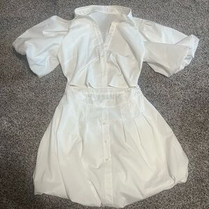 Jonathan Simkhai White Mini Cut Out Dress